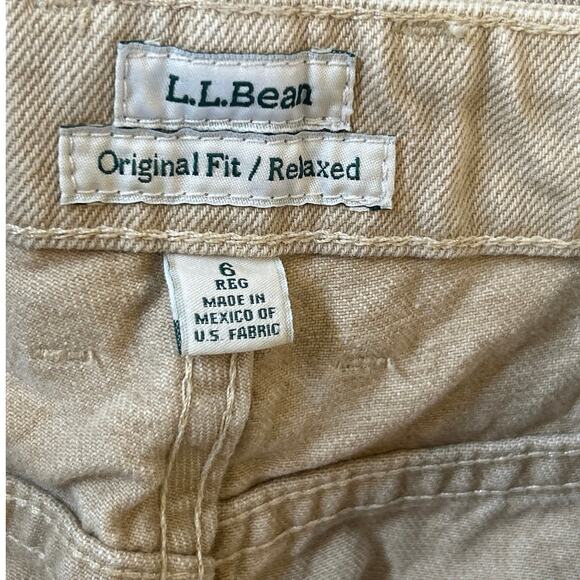 L.L. Bean Beige Jeans Original Fit/Relaxed Comfort Waist Women 6 - Picture 7 of 7